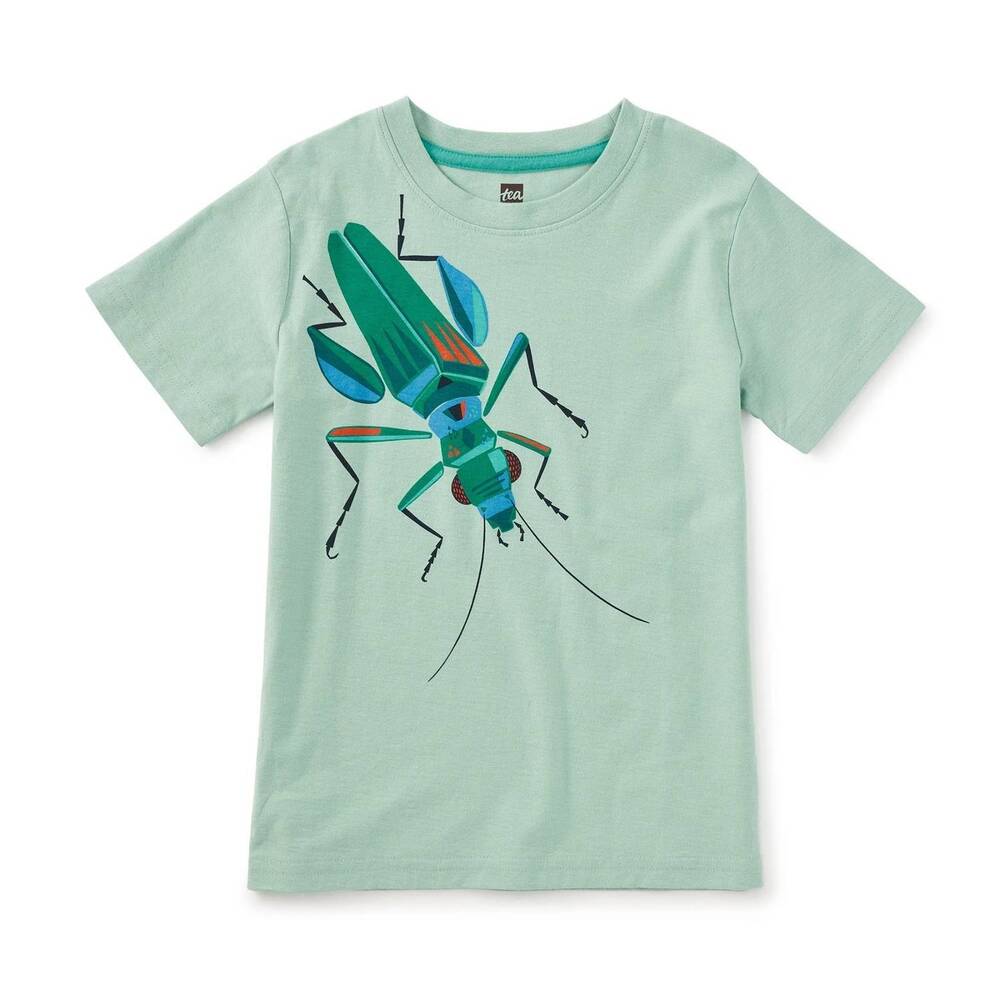 NEW TEA COLLECTION boys' flower beetle graphic tee in green